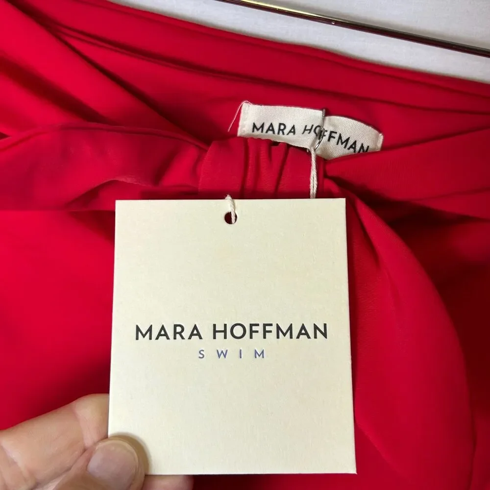 Mara Hoffman Women's NWT Jay Red High Waist Tie-Front Swim Bottoms Size 2X